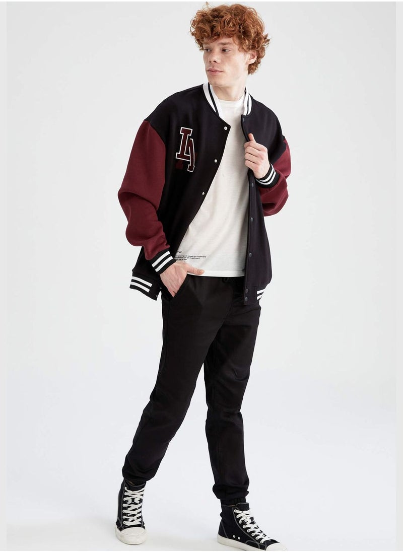DeFacto - Regular Fit Long Sleeve Colour Block Bomber Jacket - Image 1