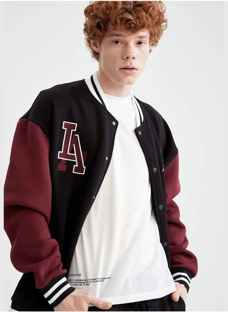 DeFacto Regular Fit Long Sleeve Colour Block Bomber Jacket