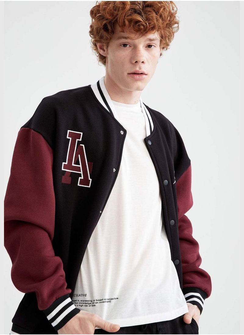 DeFacto - Regular Fit Long Sleeve Colour Block Bomber Jacket - Image 1