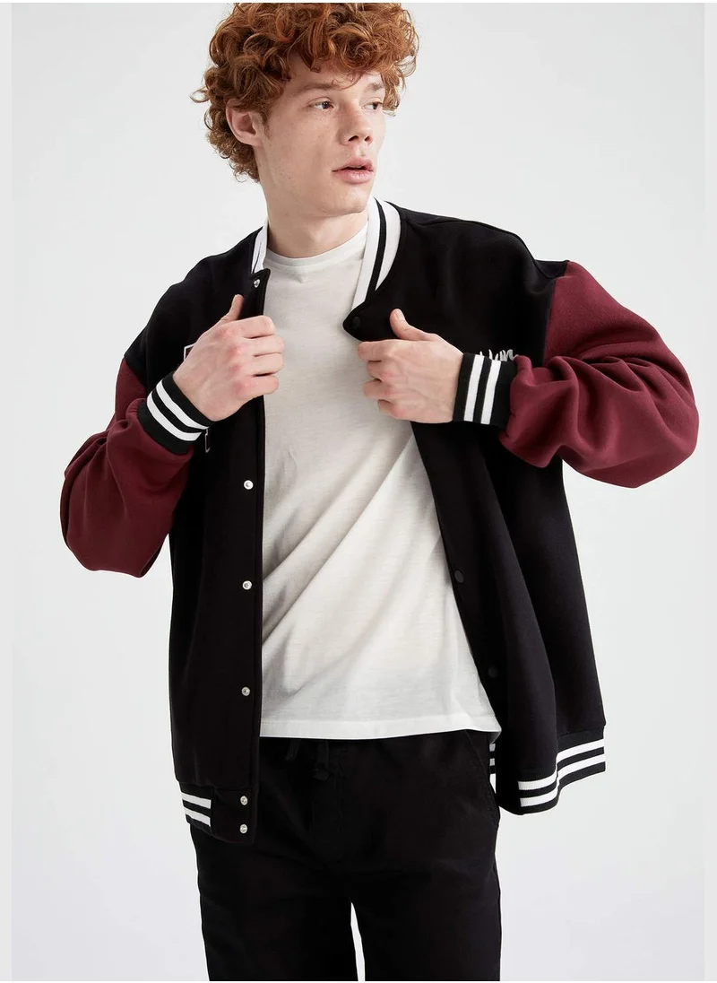 DeFacto Regular Fit Long Sleeve Colour Block Bomber Jacket