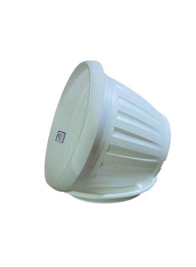 Plastic planting pot set, 2 pieces with 2 watering saucers, durable and resistant for houseplants (white, 30 cm) - Image 2