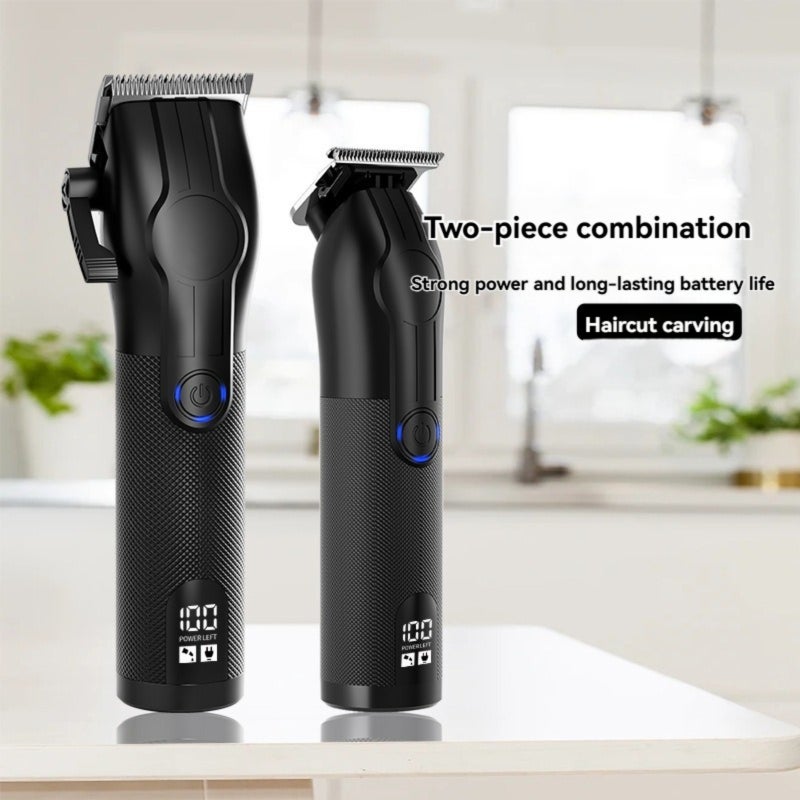 Electric hair clipper LED digital display  ZCC170-ZCC216 all black set - Image 2