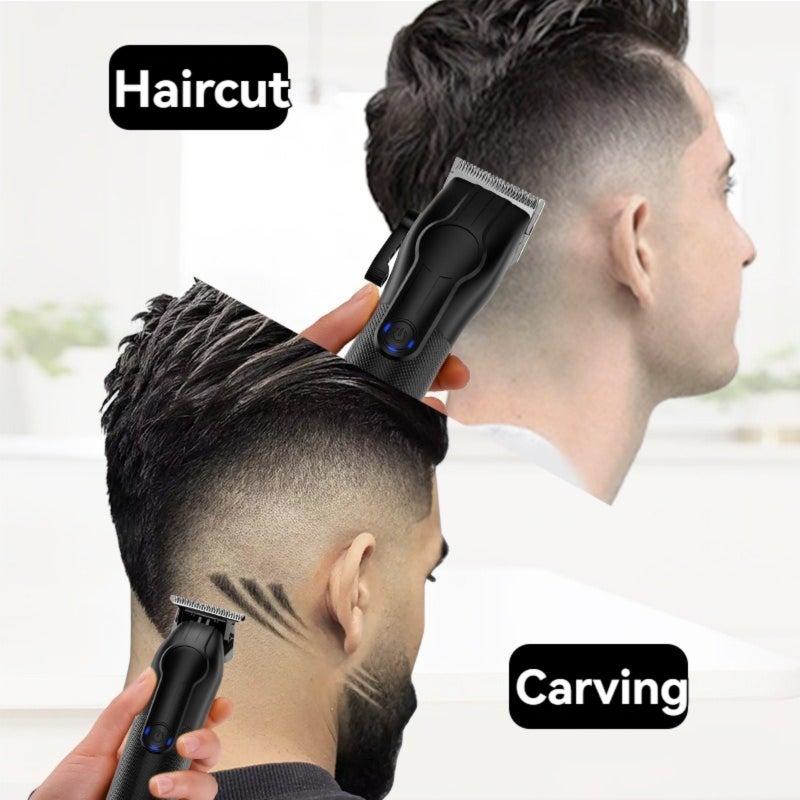 Electric hair clipper LED digital display  ZCC170-ZCC216 all black set - Image 4