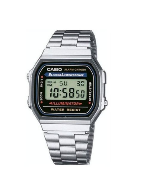 ساعة كاسيو رقمية للجنسين، كولكشن A168WA، فضي، سوار