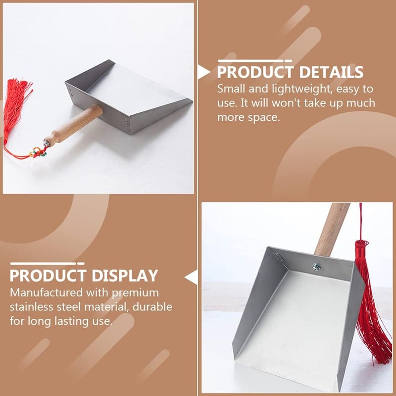woobles Tabletop Mini Dustpan Stainless Steel Metal Dustpan for Floor Sofa Desk Pet Cleaning Supplies - Image 4