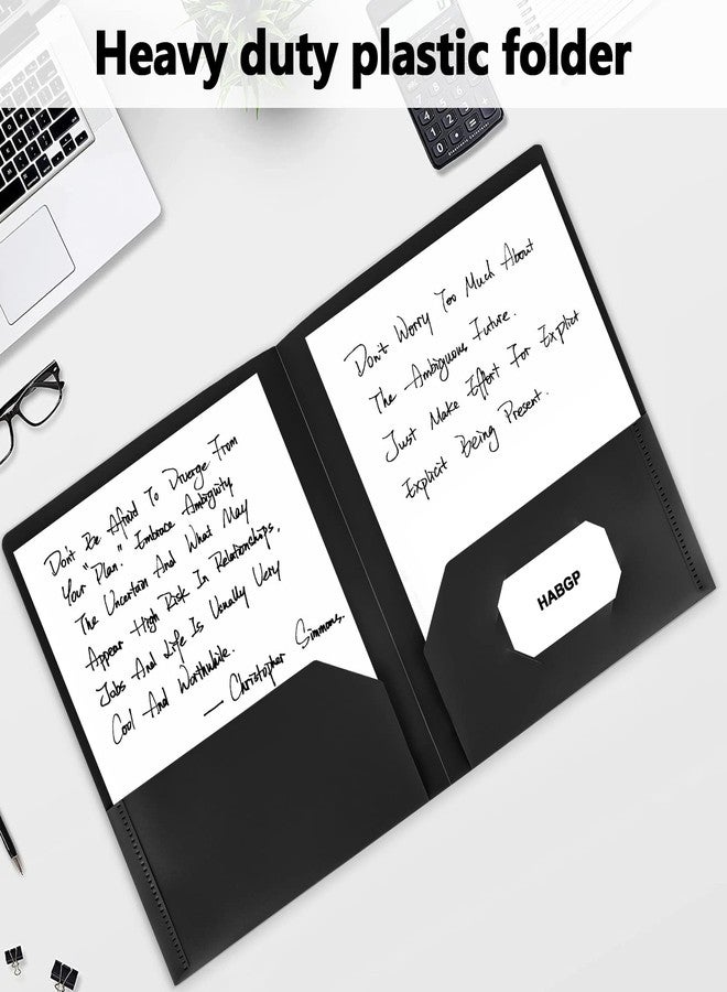 HABGP 6 Pack Black File Folders with Pockets and Business Card Slot, Letter Size Plastic 2 Pocket Folders for Documents, Office Filing Cabinet Folders, School Supplies for College Students - Image 5