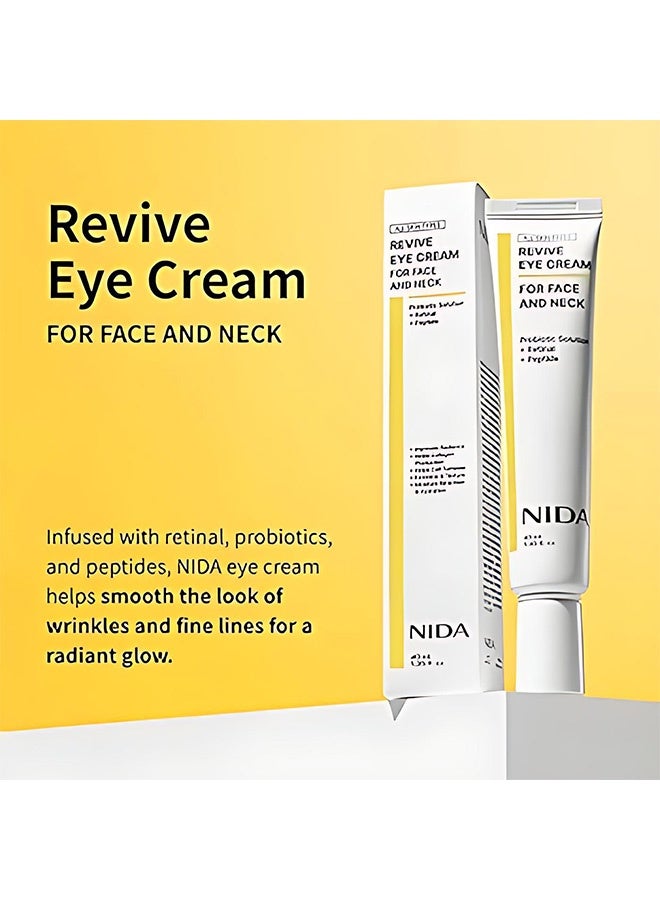 NIDA Revive Eye Cream，For Probiotic Solution, Retinal, Peptide | Wrinkles, Fine Lines, Cell Turnover, Firm Skin Texture, Radiant Skin, Moisture Retention  40ml - Image 2