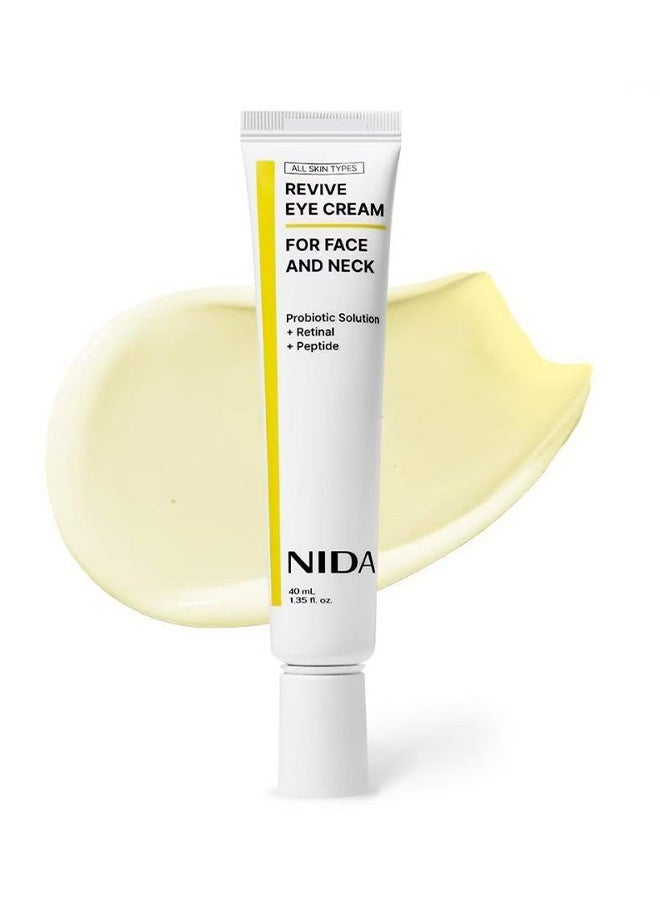 NIDA Revive Eye Cream，For Probiotic Solution, Retinal, Peptide | Wrinkles, Fine Lines, Cell Turnover, Firm Skin Texture, Radiant Skin, Moisture Retention  40ml - Image 1