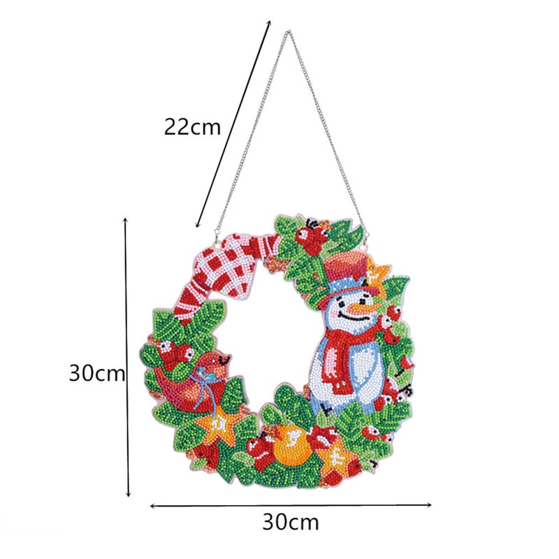5D Diamond Paint Christmas Wreath DIY Round Garland Decoration Ornaments Set for Window Wall Door Decor Adults Children - Image 4