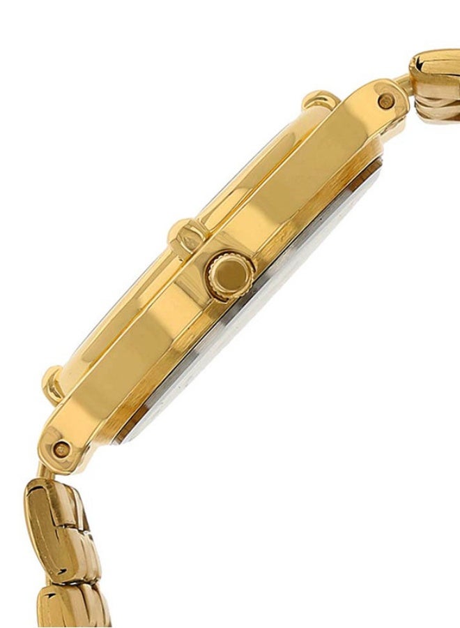 TITAN ساعة تيتان كاريشما التناظرية ذات القرص الأبيض المستدير بحزام من الفولاذ المقاوم للصدأ الذهبي للرجال-1107YM07 - Image 3