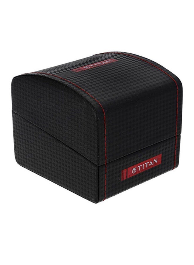 TITAN ساعة تيتان كاريشما التناظرية ذات القرص الأبيض المستدير بحزام من الفولاذ المقاوم للصدأ الذهبي للرجال-1107YM07 - Image 5