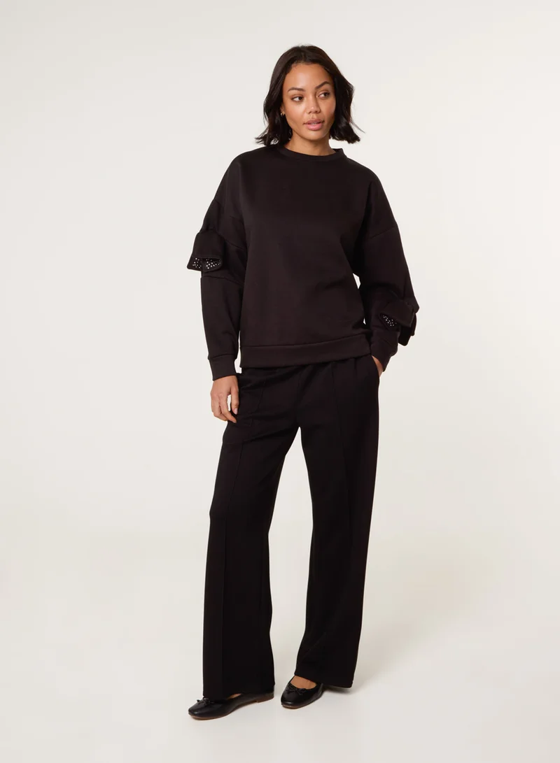 بلو فانيلا بلوزة بأكمام فيونكة