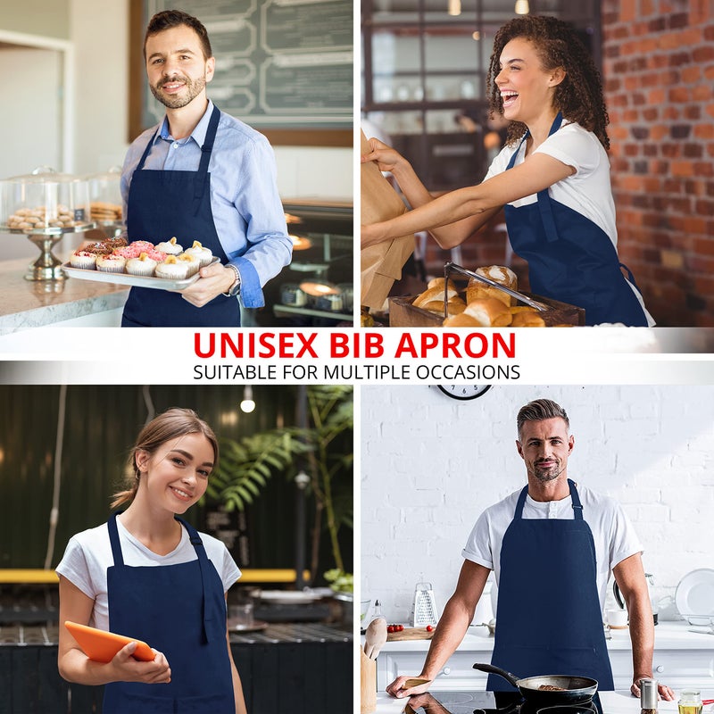Utopia Kitchen 2 Pack Bib Apron  Adjustable with 2 Pockets  Water and Oil Resistant  Cooking Kitchen Chef Apron for Women Men - Image 5