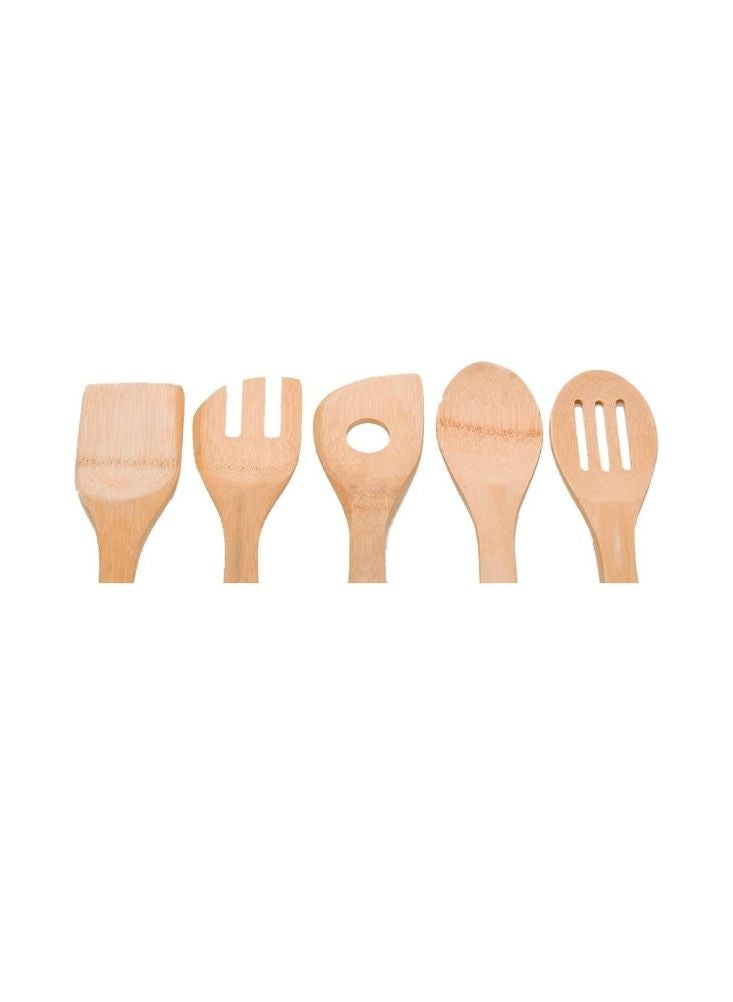 Bamboo 6-Piece Bamboo Cooking Utensil Set in Holder - Image 2