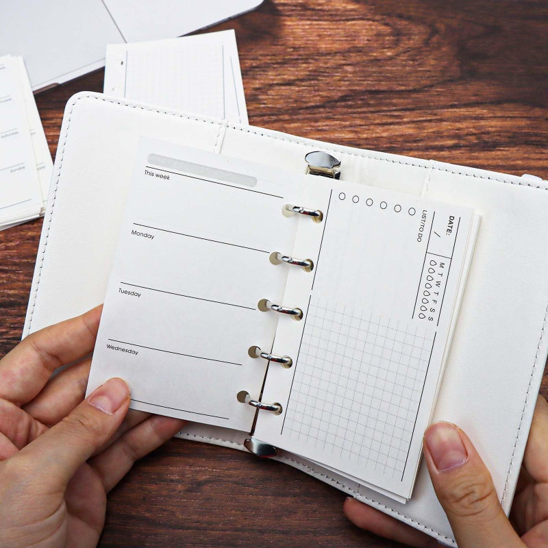 AxeWoodz 3 Pack A8 Refill Paper Loose Leaf Paper 120 Sheets Refillable Planner Binder Paper M5-5 Hole Mini Binder Paper 2.64''x4.09'' Filler Paper Vertical Line&To Do List&Weekly Plan - Image 4