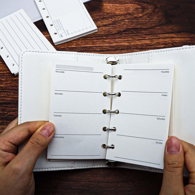 AxeWoodz 3 Pack A8 Refill Paper Loose Leaf Paper 120 Sheets Refillable Planner Binder Paper M5-5 Hole Mini Binder Paper 2.64''x4.09'' Filler Paper Vertical Line&To Do List&Weekly Plan - Image 3