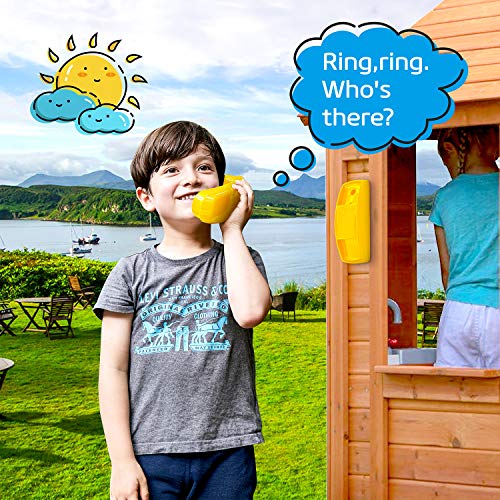 HAPPYPIE Toy Phone for Kids Swing Set Phone Pretend Phones and Learning Education Phones Plastic Telephone Creative Children Play Phone for Toddlers Baby Cell Phone Playhouse Phone Yellow - Image 5