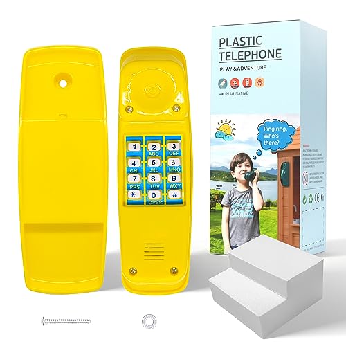 HAPPYPIE Toy Phone for Kids Swing Set Phone Pretend Phones and Learning Education Phones Plastic Telephone Creative Children Play Phone for Toddlers Baby Cell Phone Playhouse Phone Yellow - Image 1
