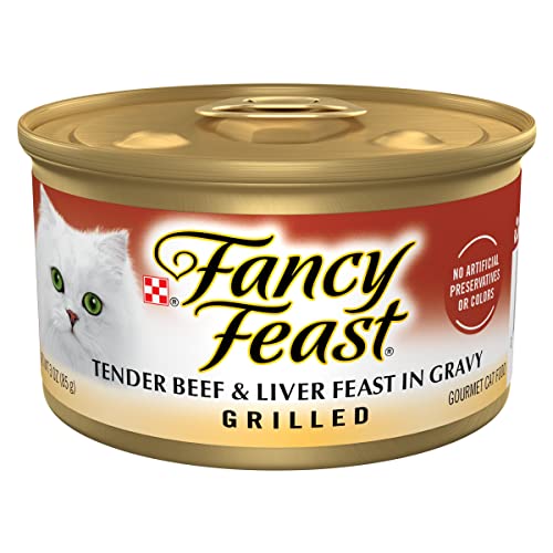 Fancy Feast Purina Fancy Feast Grilled Wet Cat Food Beef and Liver Feast in Wet Cat Food Gravy - (Pack of 24) 3 oz. Cans - Image 1