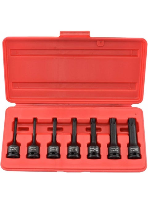 NEIKO 01132B 3/8 Drive Torx Star Driver Bit Socket Set | 7 Piece | T20 to T60 | 3 Length | Cr-Mo Impact Grade