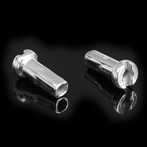 TAODAN Bike Spoke Nipple 100PCS Silver Bicycle Spoke Caps for 14G / 2mm Dia Mountain Road Bike, 12mm Long Cycling End Tip, Wheel Spoke Nipple - Image 4