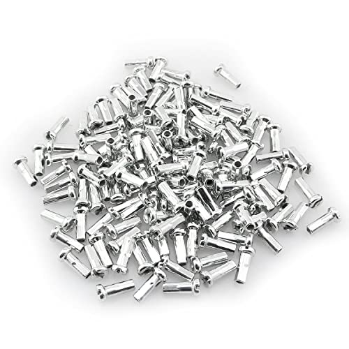 TAODAN Bike Spoke Nipple 100PCS Silver Bicycle Spoke Caps for 14G / 2mm Dia Mountain Road Bike, 12mm Long Cycling End Tip, Wheel Spoke Nipple - Image 1