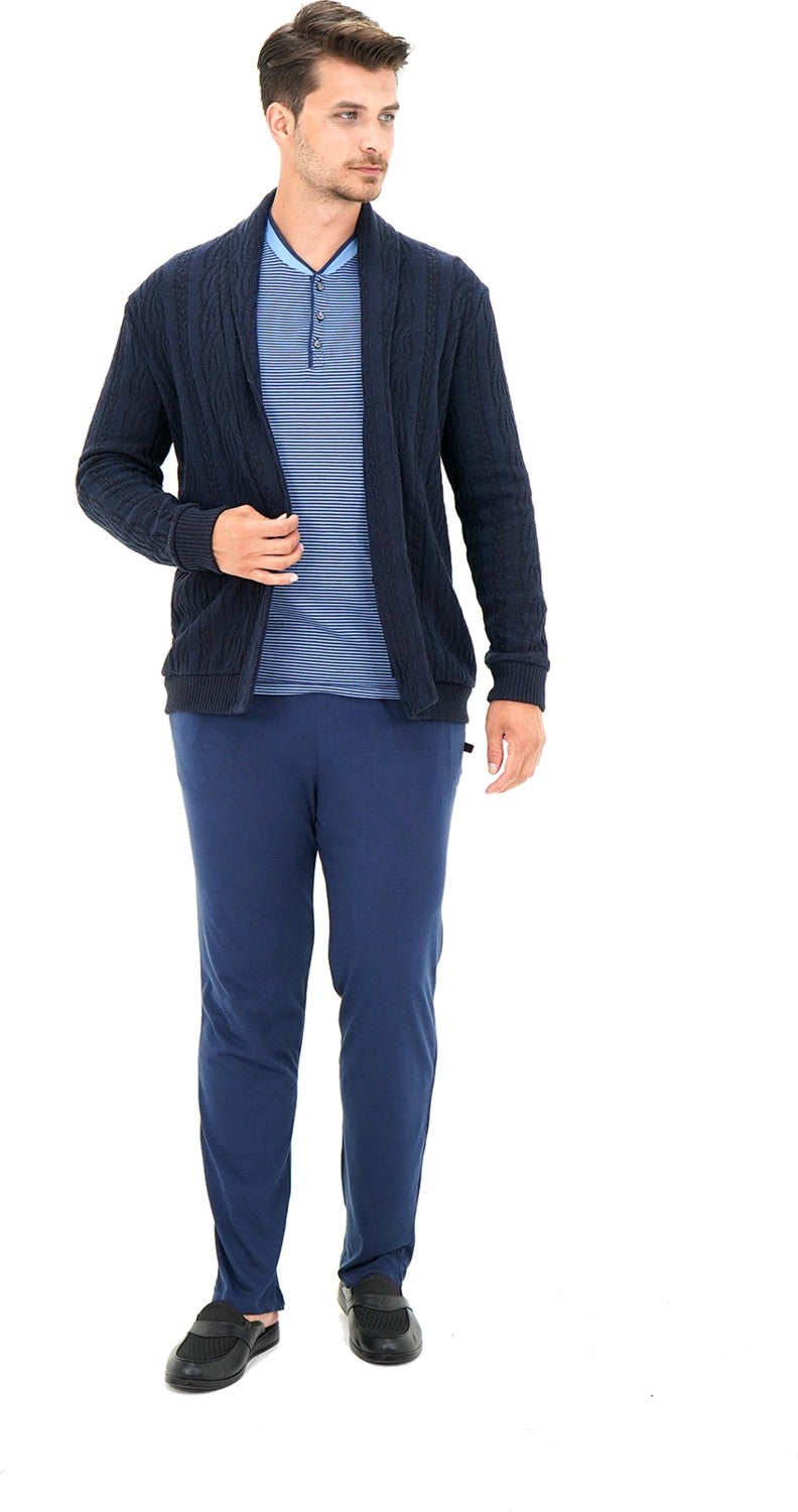 D'S DAMAT D'S Groom Knitted Cardigan Navy Blue  - Image 1