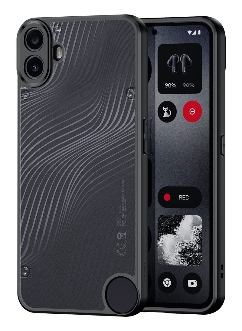 دوكس دوتشيز ايمو جراب لموبايل Nothing CMF Phone 1 جراب نحيف وشفاف مطفي مصنع من البولي يوريثين الحراري بولي كربونات البولي بروبلين سيليكون - اسود - Image 1