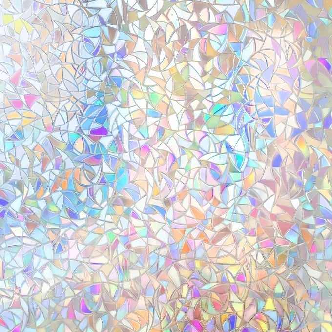 RAINBOW PRIVACY WINDOW FILM STAINED WINDOW VINYL 3D DECORATIVE DECALS REMOVABLE STATIC CLING TINT FILM WINDOW CLINGS FOR GLASS WINDOWS NONADHESIVE 118 X 787