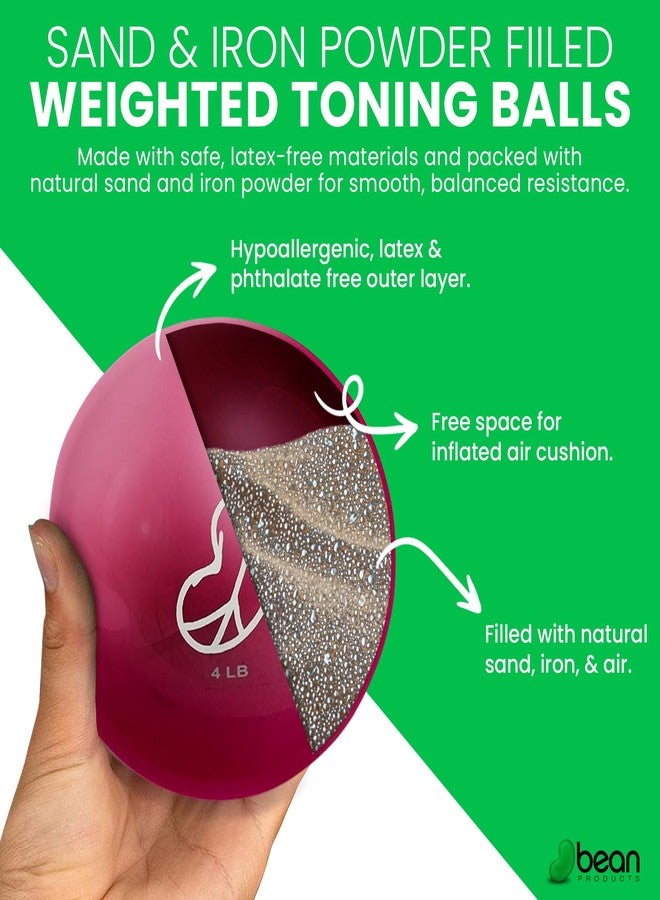 Bean Products Soft Weighted Balls - Soft and Safe Workout Balls for Yoga, Rehab, Pilates and Fitness - Latex Free, Easy to Grip, Versatile Physical Therapy Exercise Ball - Hibiscus, 4lbs, 2 Pack - Image 3