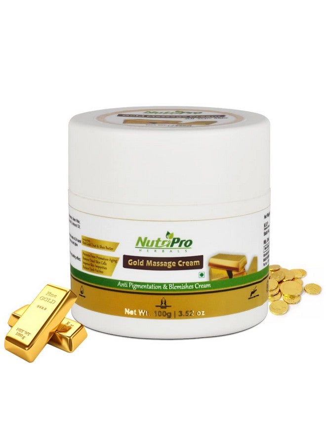 NutriPro Gold Massage Cream For All Skin Type, 100 gm | With Vitamin-E Almond Oil & Apple Extract | Paraben Free, Cruelty Free & Vegan - Image 1