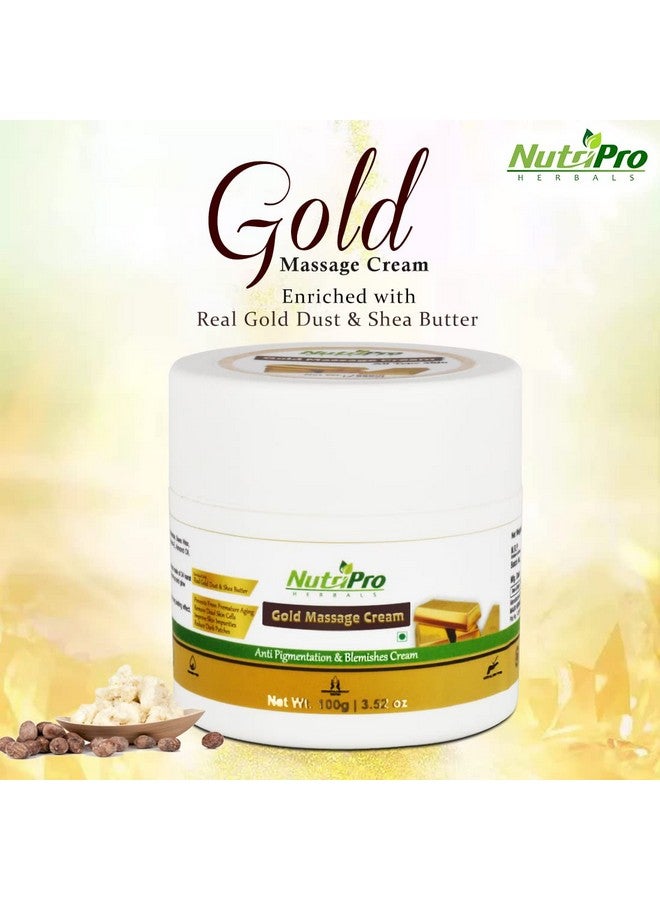 NutriPro Gold Massage Cream For All Skin Type, 100 gm | With Vitamin-E Almond Oil & Apple Extract | Paraben Free, Cruelty Free & Vegan - Image 2