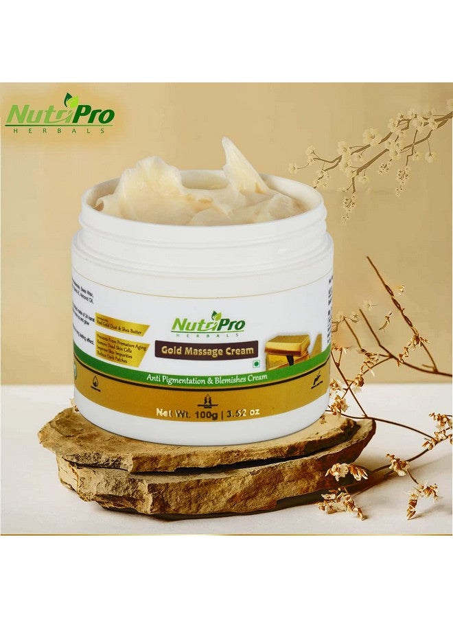 NutriPro Gold Massage Cream For All Skin Type, 100 gm | With Vitamin-E Almond Oil & Apple Extract | Paraben Free, Cruelty Free & Vegan - Image 4