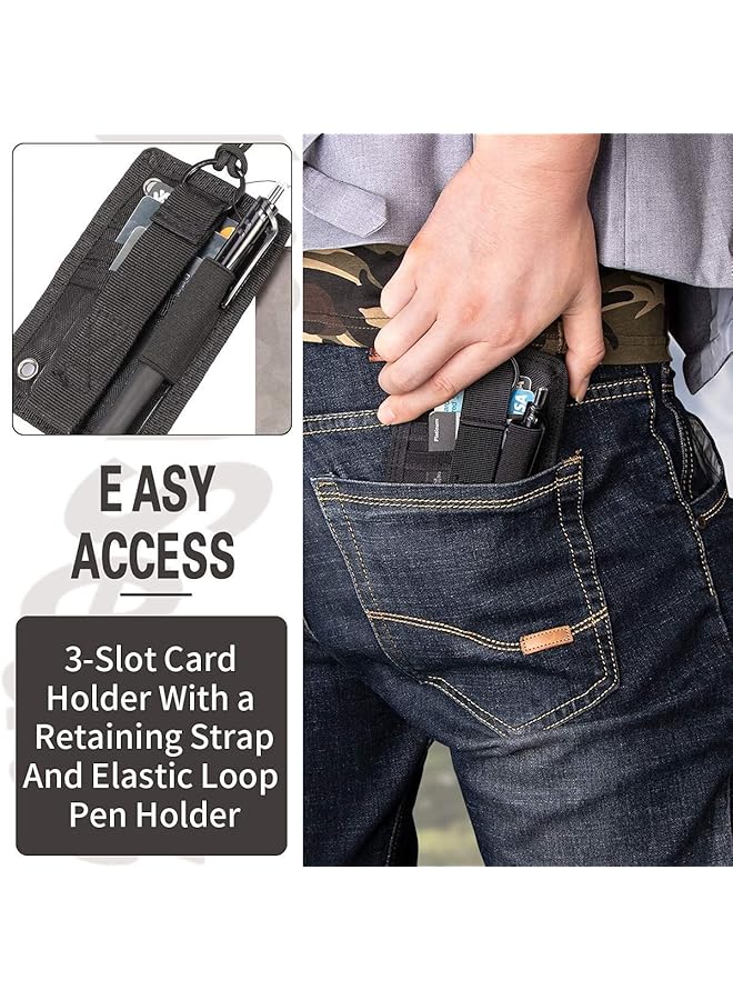 erorex Tactical Id Card Holder Hook And Loop Patch Badge Holder Detachable Quick Rip Away Badge Holder With Key Ring And Adjustable Neck Lanyard - Image 3