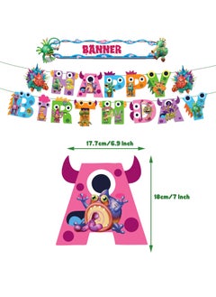 General Monster Concert theme Birthday Party Decoration My Singing Monster Flag Cake Card Balloon  - Image 3