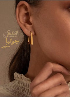جوليا ستور أقراط مربعة الشكل مطلية بالذهب عيار 18 قيراطًا  - Image 4