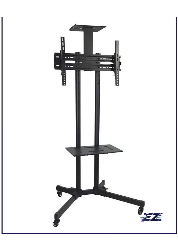 ELTRAZONE Single Monitor Fully Adjustable Computer Desk TV Mount with Wheels – Articulating Stand for 32”-65” LCD Screens, 360° Swivel, VESA Compatible - Image 2