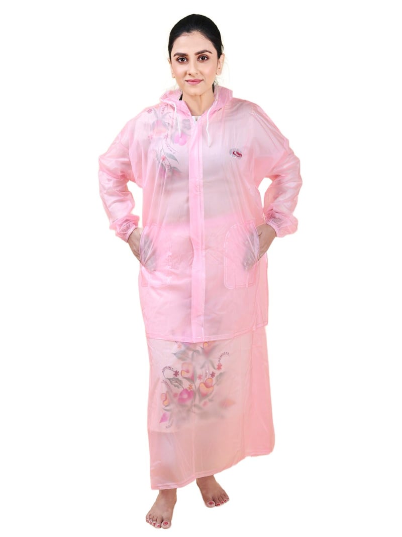Rupa Women's Polyvinyl Chloride (Pvc) Parka Standard Length Coat (Rups18C_Pink_X-Large) - Image 1
