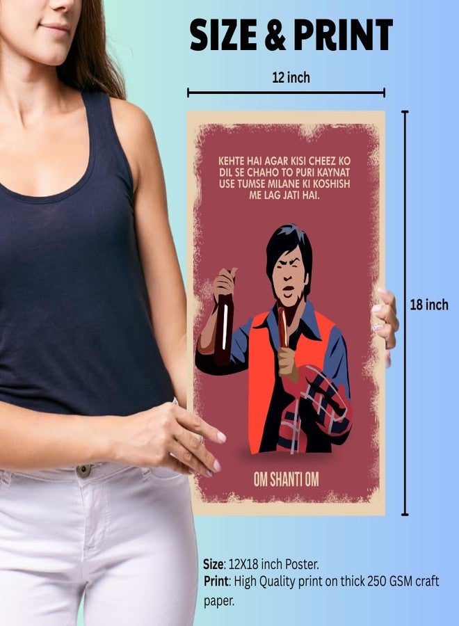 GRAY WALL Good Hope Bollywood Movie Om Shanti Om Poster Matte paper 300gsm 12X18 Inch bollywood dialogues SRK Motivational Quotes wall stickers Without Frame Poster for wall decor office Rooms Dining Hall Hotels Restraunt Matte Finish Posters for Boys Rooms - Image 4