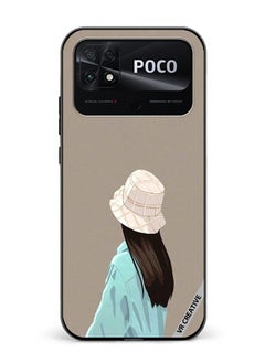 Protective Case Cover For Xiaomi Poco C40 Brown Hat Girl Design Multicolour