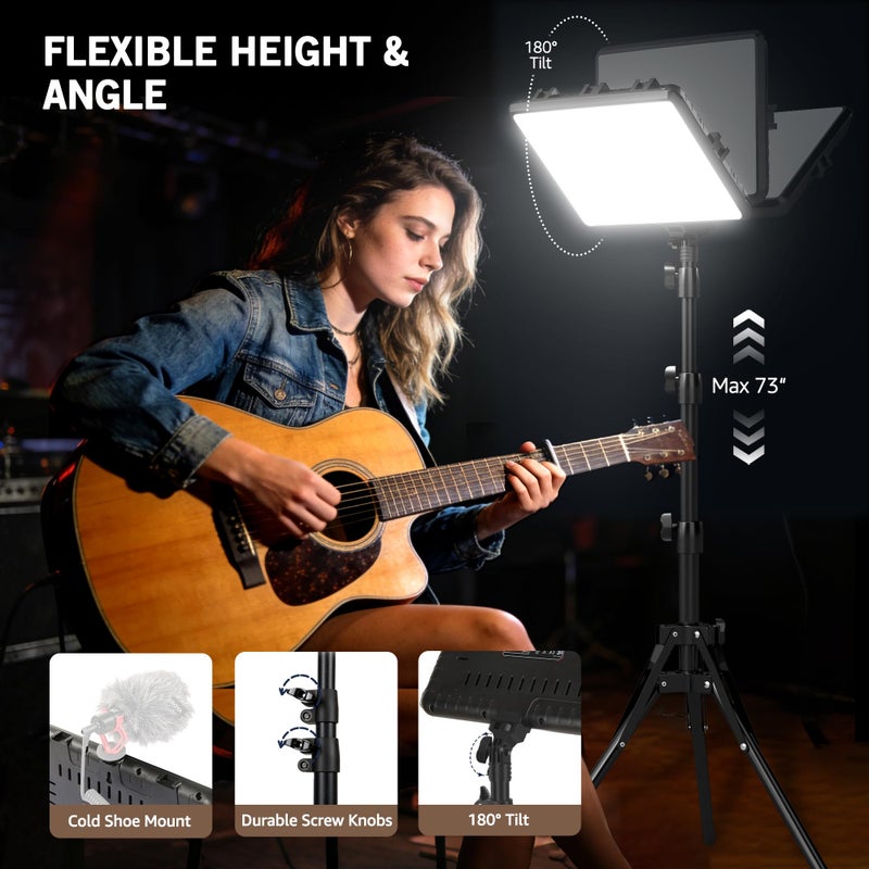 NiceVeedi 2-Pack 25W Photography Lighting, 2900-7000K Dimmable Ring Light with Tripod Stand, 73â€ Studio Video Light for Video Recording/Photography/Live Streaming/YouTube/TikTok/Makeup/Video Calls - Image 5