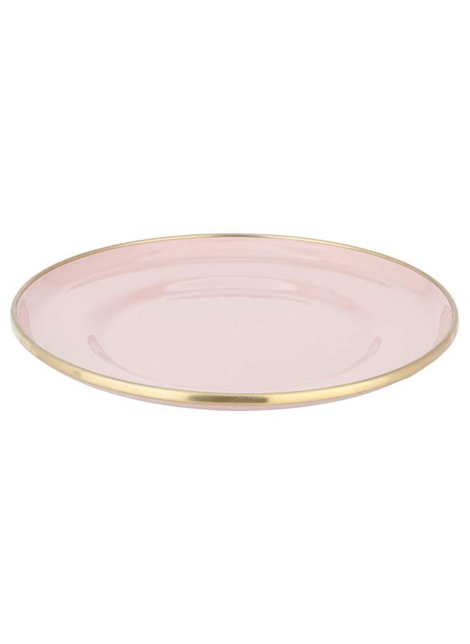Alsaif Steel Serving Plate 20 Cm Round Pink  - Image 1