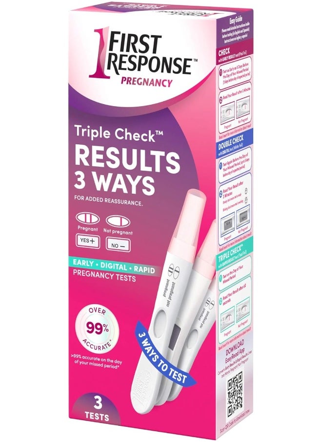 FIRST RESPONSE - First Response Triple Check Pregnancy Test 3 ct. - Image 1