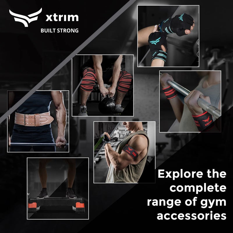 XTRIM Knee Support for Men - Knee Wraps - Knee Stabilizer - Unisex Knee Bands for Sports, Squats, and Heavy Lifting, Washable Fabric (2 Meters Long, Set of 2, Blue) - Image 3