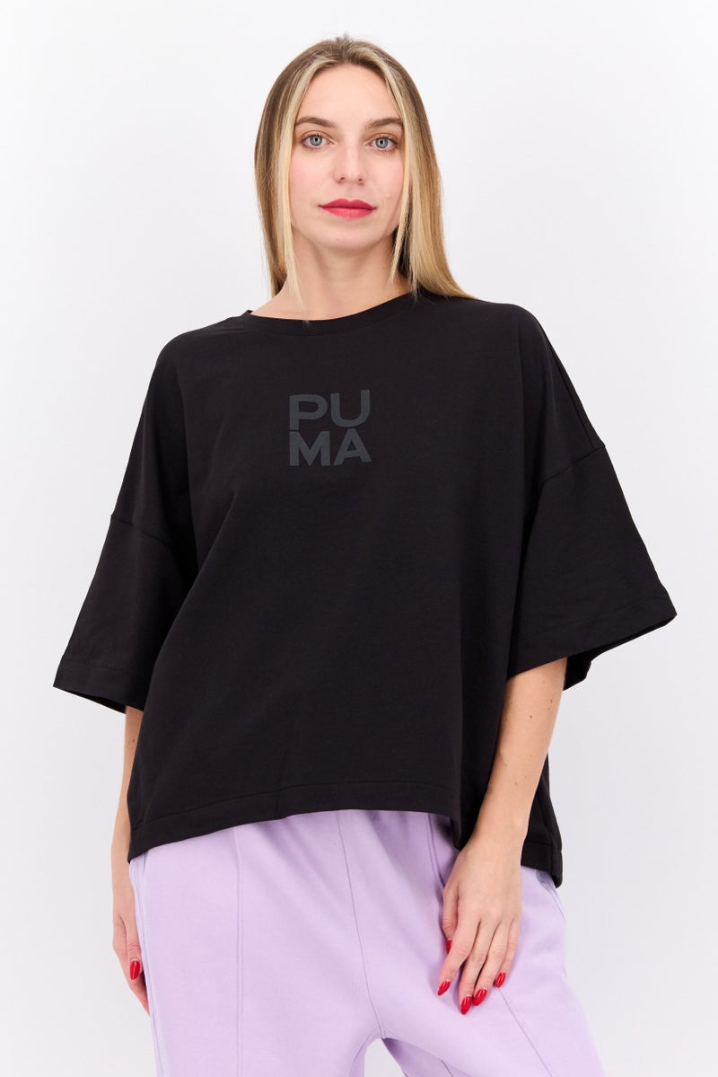 PUMA تي شيرت تدريب رياضي نسائي، أسود - Image 1