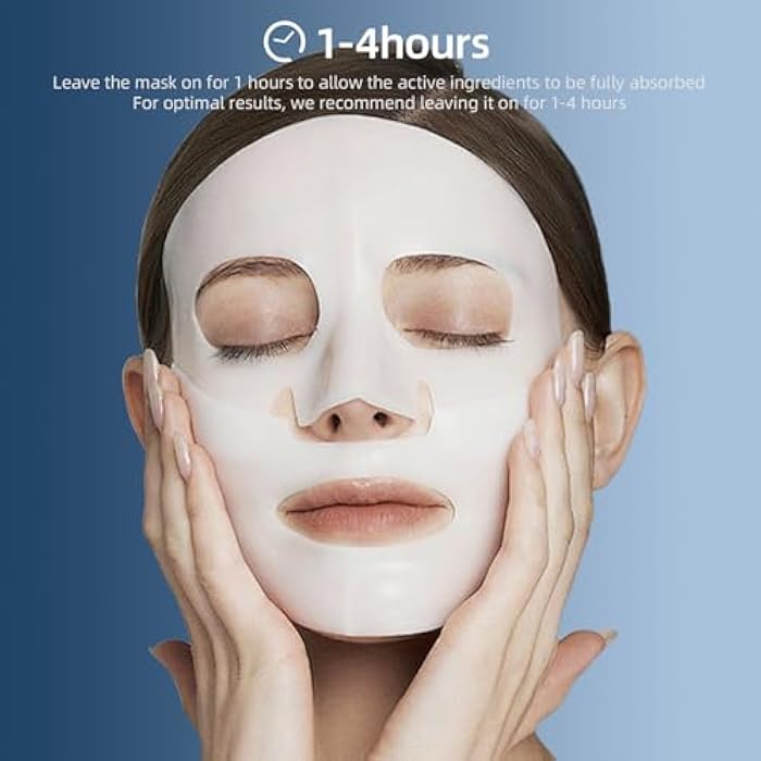 YAFUSIPE Collagen Face Mask Bio-Collagen Hydrating Hydrogel Face Mask for Skin Care Facial Sheet Masks for Wrinkle Lifting Beauty Overnight Sheets Pack Deep Hydration Glowing Glass Skincare 30g x 4ea - Image 3