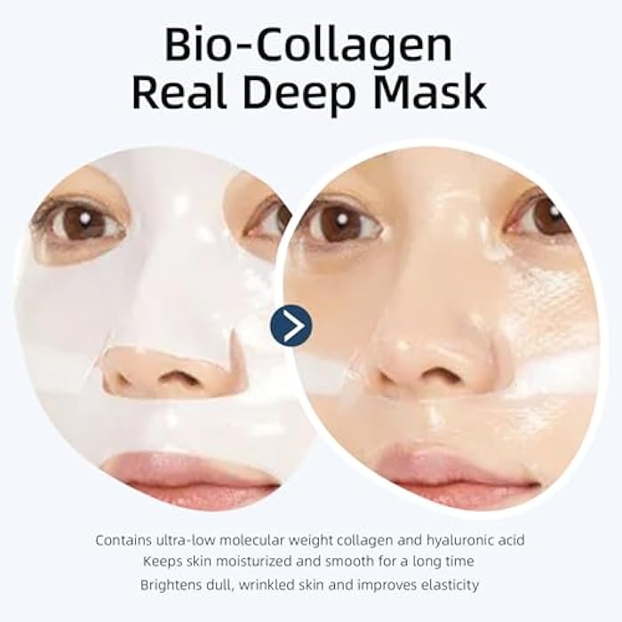 YAFUSIPE Collagen Face Mask Bio-Collagen Hydrating Hydrogel Face Mask for Skin Care Facial Sheet Masks for Wrinkle Lifting Beauty Overnight Sheets Pack Deep Hydration Glowing Glass Skincare 30g x 4ea - Image 5