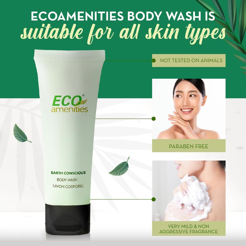 ECO amenities Hotel Body Wash - TSA Approved Travel Shower Gel - Leak-Proof Individual Body Wash - Cruelty-Free Mini Toiletries - 0.75 Fl Oz, Pack of 72, Green Tea - Image 4