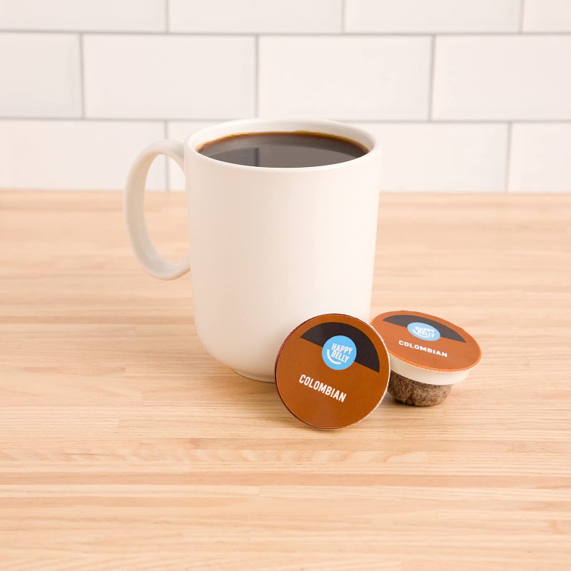 Amazon Brand - Happy Belly Colombian Compostable Coffee Pods (Medium Roast), Compatible with K-Cup Brewer, 96 Count - Image 2