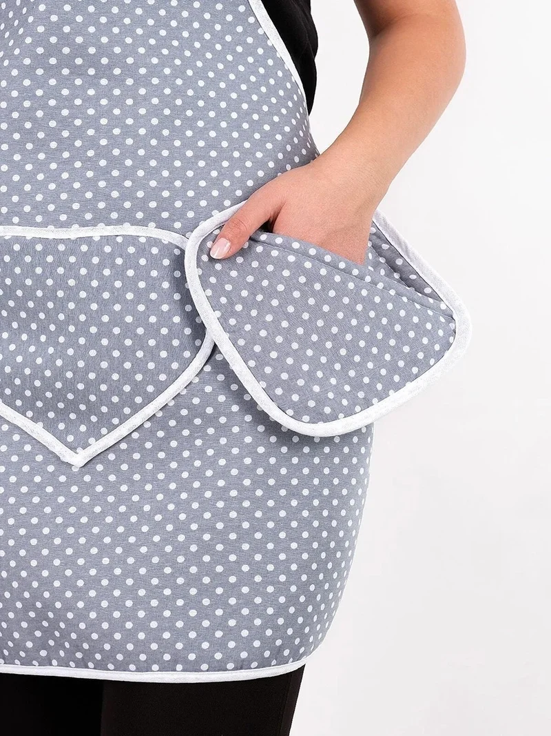 Favora Sevilya Trendy 3 Piece Set Liquid Proof Kitchen Apron Set - Gray B